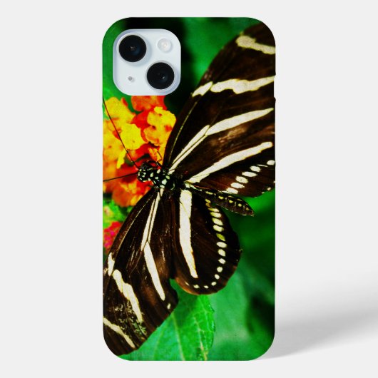 Schwarz-weiße Streifen langes Zebraschmetterling F Case-Mate iPhone Hülle (Rückseite)