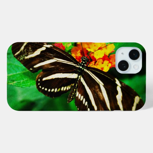 Schwarz-weiße Streifen langes Zebraschmetterling F Case-Mate iPhone Hülle (Rückseite (Horizontal))