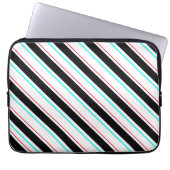 Schwarz-weiße Streifen Laptopschutzhülle (Vorderseite)