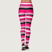 Schwarz-weiße Streifen Leggings (Rückseite)
