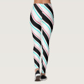 Schwarz-weiße Streifen Leggings (Rückseite)