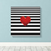 Schwarz-weiße Streifen Leinwanddruck (Insitu (Holzboden))