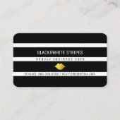 Schwarz-weiße Streifen & Lippen Moderne Schönheit Visitenkarte (Vorderseite)