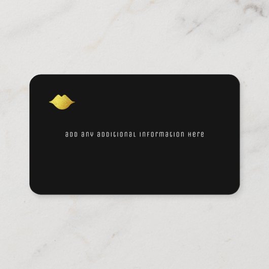 Schwarz-weiße Streifen & Lippen Moderne Schönheit Visitenkarte (Rückseite)