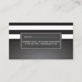 Schwarz-weiße Streifen | Metall gebürstet Terminkarte (Rückseite)