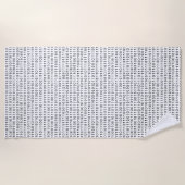 Schwarz-weiße Streifen mit Binärcode Strandtuch (Vorderseite)