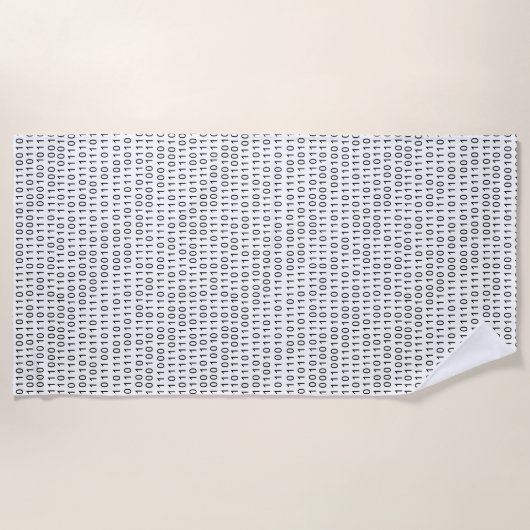 Schwarz-weiße Streifen mit Binärcode Strandtuch (Vorderseite)