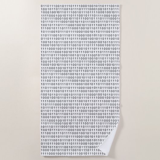 Schwarz-weiße Streifen mit Binärcode Strandtuch (Vorderseite)