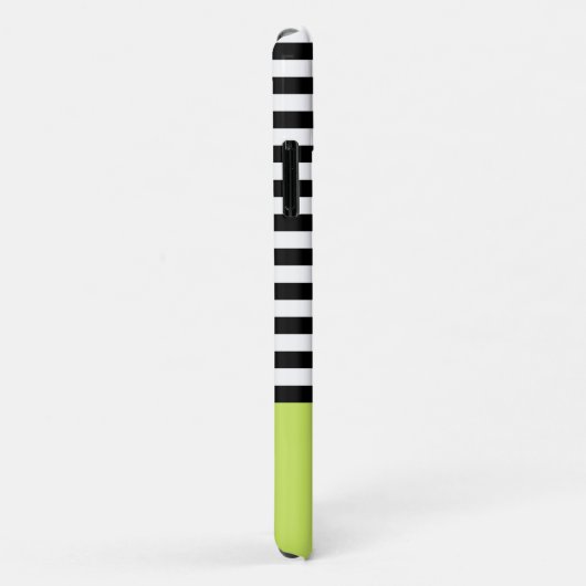 Schwarz-weiße Streifen mit dreifacher Buchstabenei Case-Mate iPhone Hülle (Hinten/Rechts)