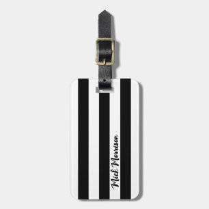 Schwarz-weiße Streifen mit Namen Gepäckanhänger