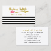 Schwarz-weiße Streifen mit rosa Lippen Visitenkarte (Vorne/Hinten)