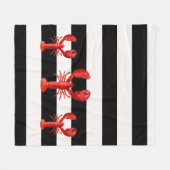 Schwarz-weiße Streifen mit roten Hummern Fleecedecke (Vorderseite (Horizontal))