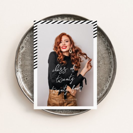 Schwarz-weiße Streifen Moderner Minimalistischer A Einladung