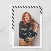 Schwarz-weiße Streifen Moderner Minimalistischer A Einladung (Vorderseite)