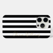 Schwarz-weiße Streifen Muster Case-Mate iPhone Hülle (Rückseite (Horizontal))