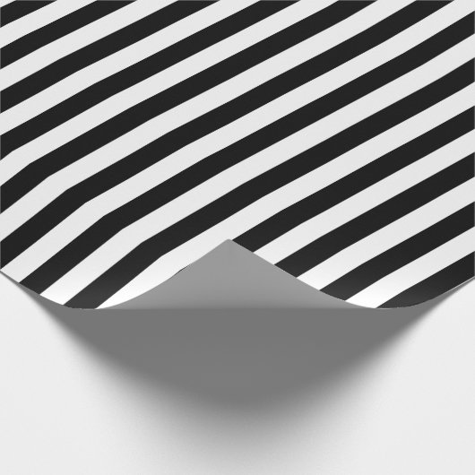 Schwarz-weiße Streifen Muster Geschenkpapier (Ecke)