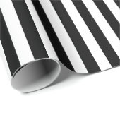 Schwarz-weiße Streifen Muster Geschenkpapier (Rolleneckpunkt)