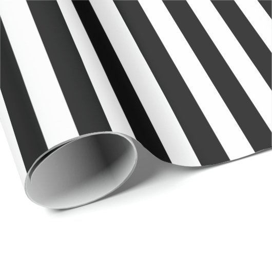 Schwarz-weiße Streifen Muster Geschenkpapier (Rolleneckpunkt)