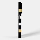 Schwarz-weiße Streifen Muster Gold Akzente Akzent Case-Mate iPhone Hülle (Rückseite / Rechts)