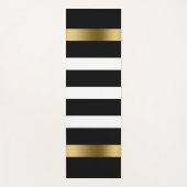 Schwarz-weiße Streifen Muster Goldakzente Bad Yogamatte (Vorderseite)