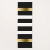 Schwarz-weiße Streifen Muster Goldakzente Bad Yogamatte (Rückseite)