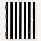 Schwarz-weiße Streifen Notizblock (Vorderseite)