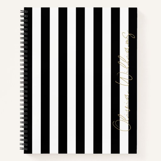 Schwarz-weiße Streifen Notizblock (Vorderseite)