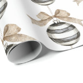 Schwarz-weiße Streifen Ornament Bow Weihnachten Geschenkpapier (Rolleneckpunkt)