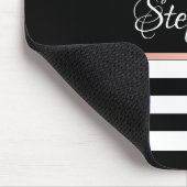 Schwarz-weiße Streifen Personalisiert Mousepad (Ecke)