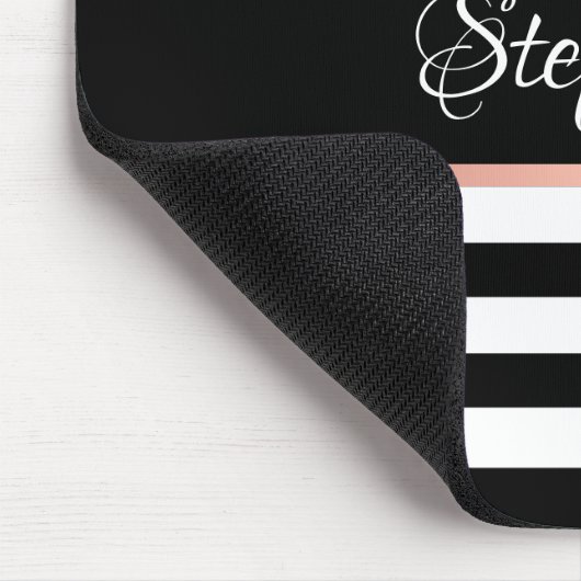 Schwarz-weiße Streifen Personalisiert Mousepad (Ecke)
