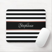 Schwarz-weiße Streifen Personalisiert Mousepad (Mit Mouse)
