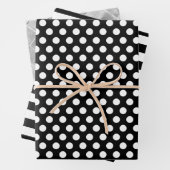 Schwarz-weiße Streifen Polka Dots Silberfolie Geschenkpapier Set (Beispiel)