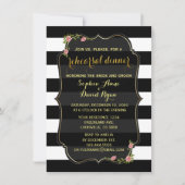 Schwarz-weiße Streifen Probe Abendessen einladen Einladung (Vorderseite)