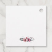 Schwarz-weiße Streifen Rosa Floral Monogramm Geschenkanhänger (Rückseite)