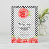 Schwarz-weiße Streifen Rose Derby Pferd Einladung (Stehend Vorderseite)