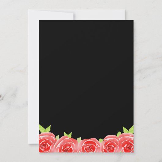 Schwarz-weiße Streifen Rose Derby Pferd Einladung (Rückseite)