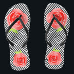 Schwarz-weiße Streifen Rote Rosen Badesandalen<br><div class="desc">FLIP-FLOPS für Damen oder Herren mit einem individuellen Design von rote Rosen auf einem Hintergrund von schwarz-weiß gestapelten diagonalen Streifen. Spaß für jeden Tag oder Abnutzung zu einem Derby Day Party,  Brautparty oder Spaß für Brautparty Geschenk. PASSENDE Artikel in unserem Geschäft.</div>