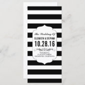 Schwarz-weiße Streifen schicke Hochzeitsfeiern Programm (Vorne/Hinten)