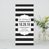 Schwarz-weiße Streifen schicke Hochzeitsfeiern Programm (Stehend Vorderseite)