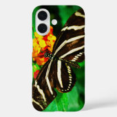 Schwarz-weiße Streifen Schmetterling langes Zebra- Case-Mate iPhone Hülle (Rückseite)