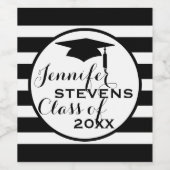 Schwarz-weiße Streifen Schwarze Hülle - Abschlüsse Weinetikett (Einzelnes Label)