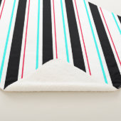 Schwarz-weiße Streifen Sherpadecke (3/4)