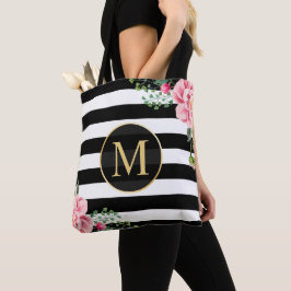 Schwarz-weiße Streifen Tasche