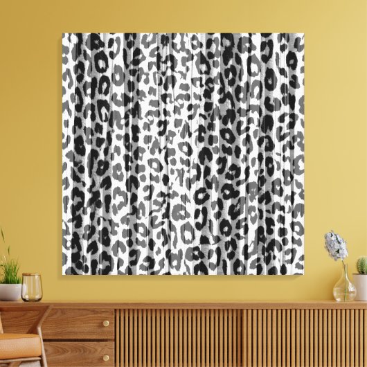Schwarz-weiße Streifen Tierdruckfett aus Leopard Leinwanddruck (Insitu (Wohnzimmer))