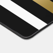 Schwarz-weiße Streifen und Goldstreifen Schreibtischunterlage (Ecke)