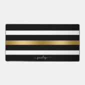 Schwarz-weiße Streifen und Goldstreifen Schreibtischunterlage (Vorderseite)