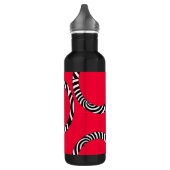 Schwarz-weiße Streifen und Kreise Trinkflasche (Links)