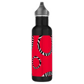 Schwarz-weiße Streifen und Kreise Trinkflasche (Rechts)