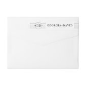 Schwarz-weiße Streifen und Monogramm (Rückseite)