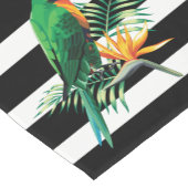 Schwarz-weiße Streifen und Papagei Kurzer Tischläufer (Ecke)